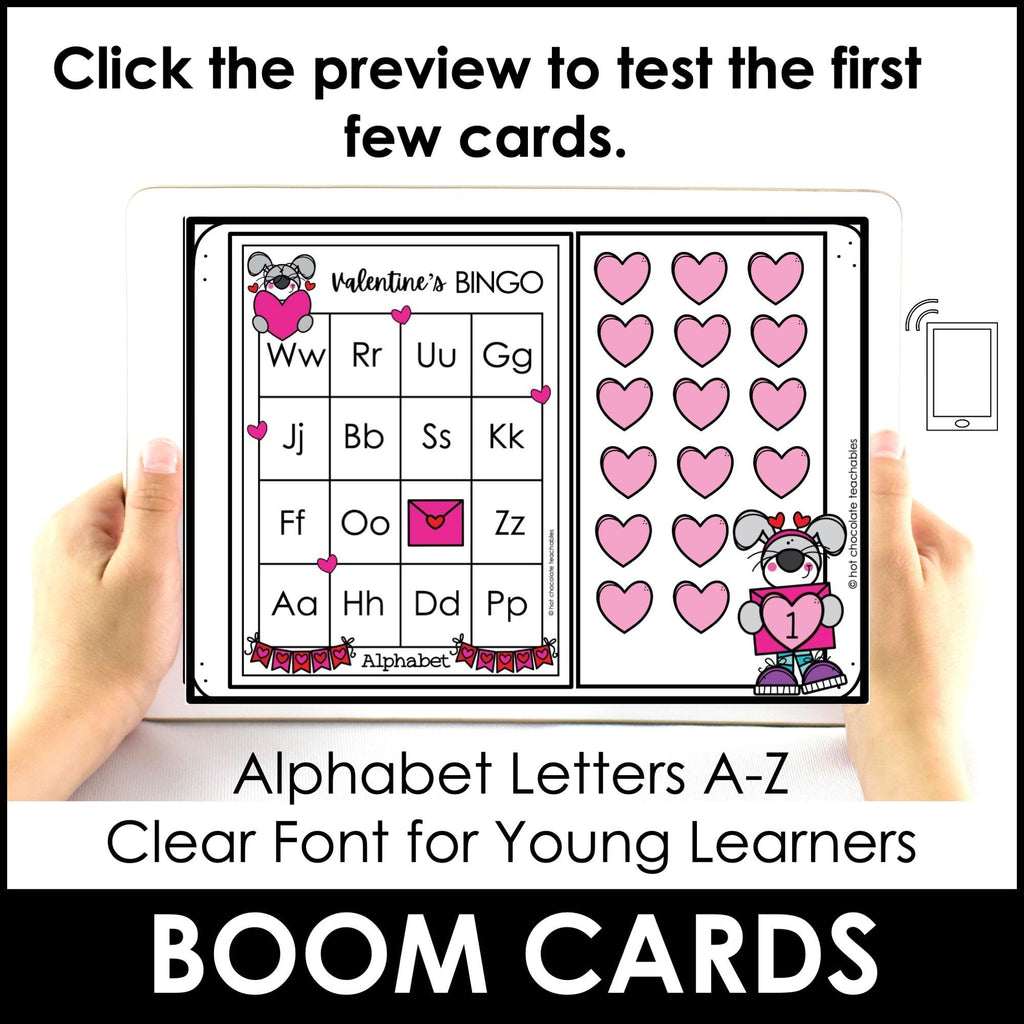 Valentine's Day Alphabet Fluency Bingo Game - Hot Chocolate Teachables