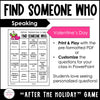 Valentine's Day Find Someone Who - Comprehension & Speaking Activity - Editable - Hot Chocolate Teachables