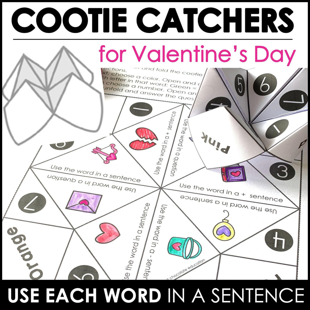 Valentine's Day Party Games & Activity Bundle - Valentine Grammar & Vocabulary - Hot Chocolate Teachables