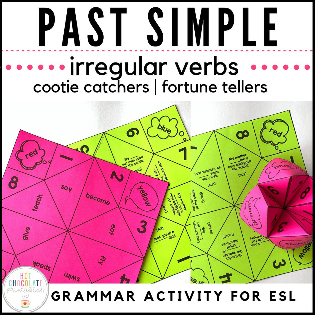 Verb Games Bundle: Past Simple Regular and Irregular Verbs - Hot Chocolate Teachables