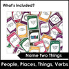 Vocabulary Building Card Game : Name Two People, Places, Things, Verbs - Hot Chocolate Teachables