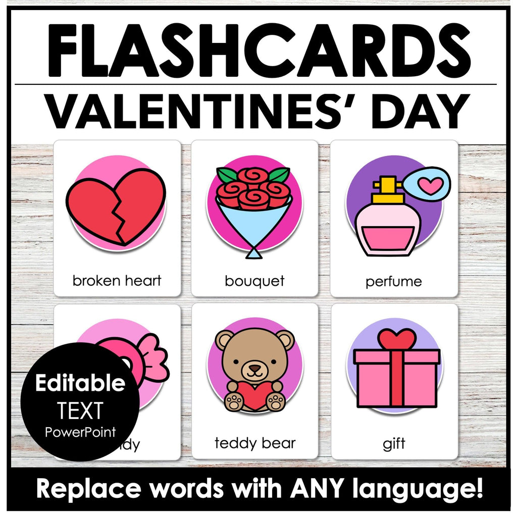 Vocabulary Flash card BUNDLE - Seasons and Holidays Editable Flashcards for ESL - Hot Chocolate Teachables