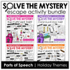 Vocabulary & Parts of Speech Solve the Mystery - Escape Activity BUNDLE - Hot Chocolate Teachables