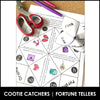 Vocabulary & Sentence Building Fortune Tellers / Cootie Catcher Valentine's Day - Hot Chocolate Teachables