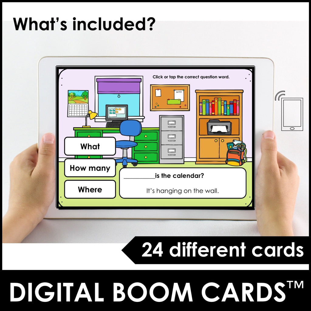 WH Question Boom Cards™ Digital Interactive Task Cards - Hot Chocolate Teachables