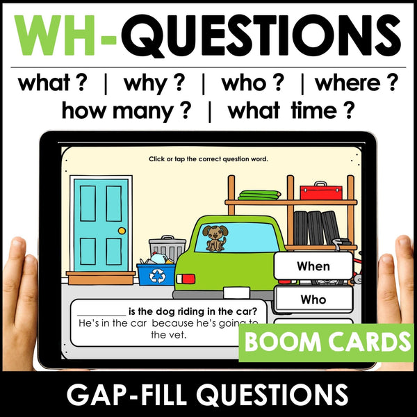 WH Question Boom Cards™ Digital Interactive Task Cards - Hot Chocolate Teachables