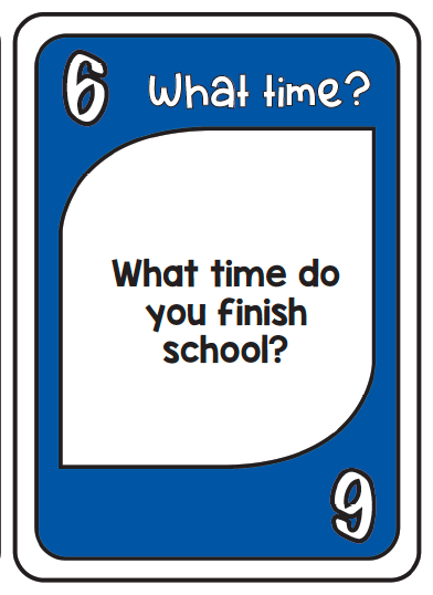 WH Question Card Game - How often, Who, What time? - Hot Chocolate Teachables