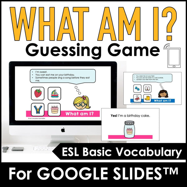 What am I? Vocabulary Guessing Game | Google Slides™ ready - Hot Chocolate Teachables