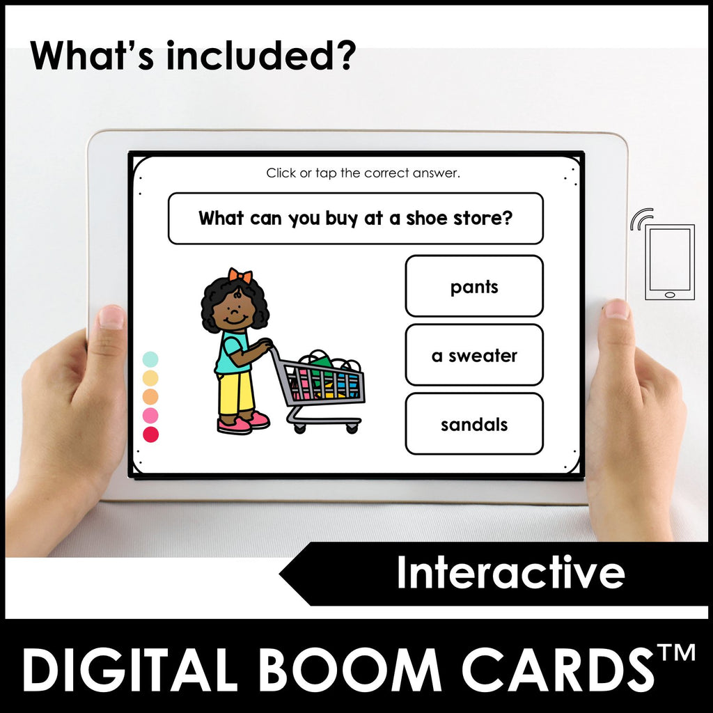 What & Where Question Boom Cards™ Digital + Printable Task Cards - Hot Chocolate Teachables