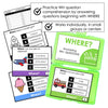 WHERE Questions - WH Question Comprehension Task Cards - Hot Chocolate Teachables