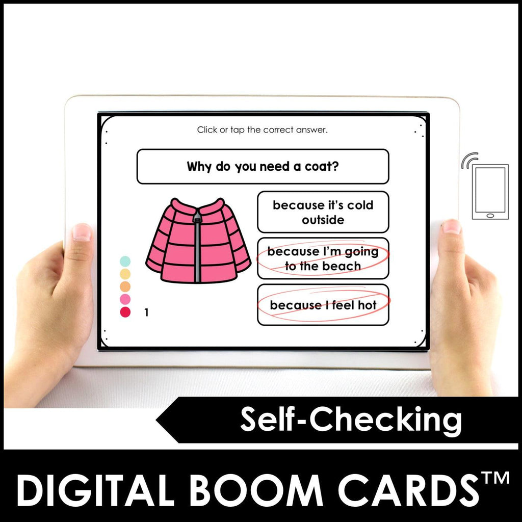 WHY: WH Question Comprehension Boom Cards : Digital Interactive Task Cards - Hot Chocolate Teachables