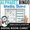 Winter Alphabet Fluency Digital Bingo Game Boom Cards™ | Uppercase & Lowercase - Hot Chocolate Teachables