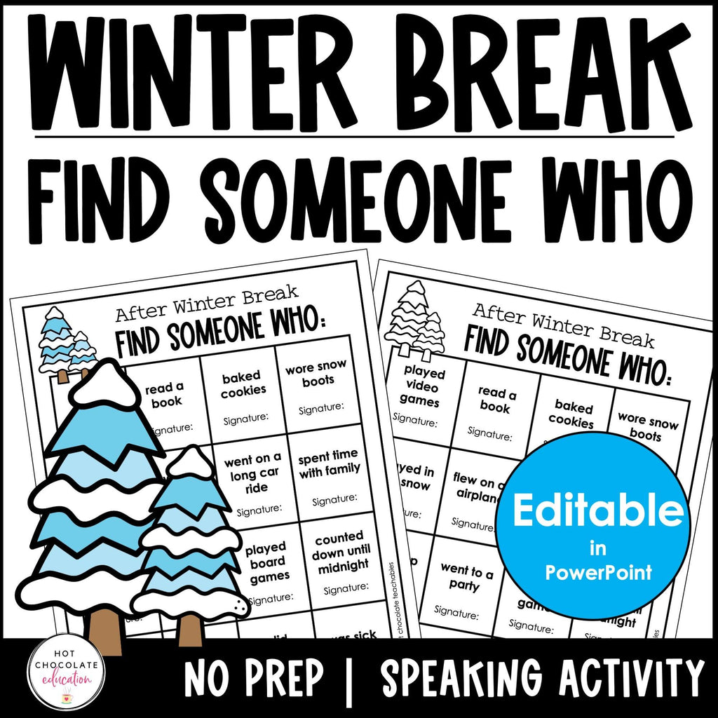 WINTER Games and Activity Bundle - Grammar & Vocabulary for ELL / ESL / EFL - Hot Chocolate Teachables