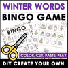 Winter Vocabulary Bingo Game - Cut and Paste Activity - Hot Chocolate Teachables